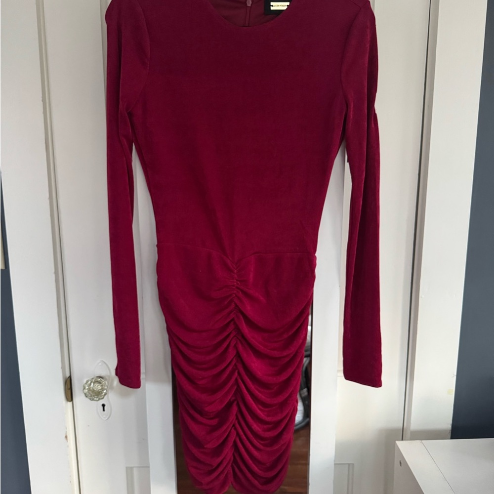 Elegant Red Ruched Dress